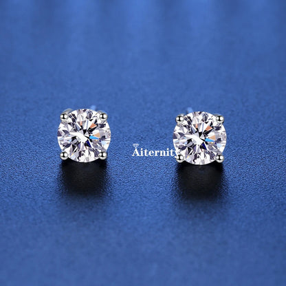 GRA Moissanite VVS1 Earrings Women 925 Sterling Silver Moissanita And Zircon Ear Studs Pink Yellow Red Orange Pass Diamond Test