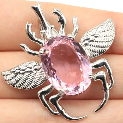 40x40mm Eye Catching Big beetle Zultanite Color Changing Alexandrite Topaz Mens Present Silver Pendant