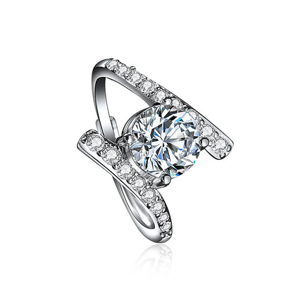 New 925 Sterling Silver Ring 1ct Moissanite Luxury for Women Wedding Jewelry Engagement Charm Party Fashion Top Quality Ring
