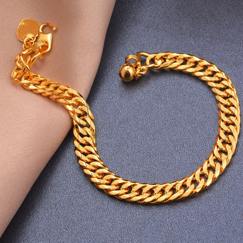 Gold Color men's bracelet Girls Wedding Bracelet Bangles African Bridal  Jewelery Bijoux Femme wedding Bangles jewelry