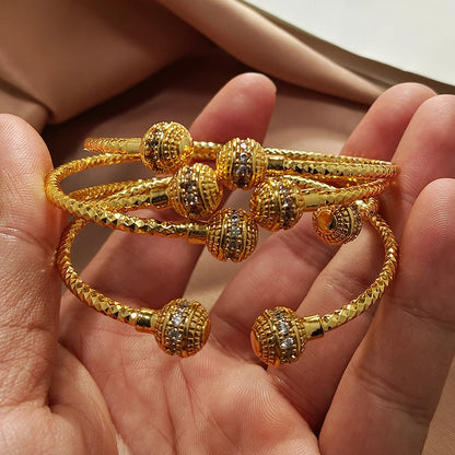 Gold Color Bangles For Women Girls Wedding Bracelet Bangles African Bridal  Jewelery Bijoux Femme wedding Bangles jewelry