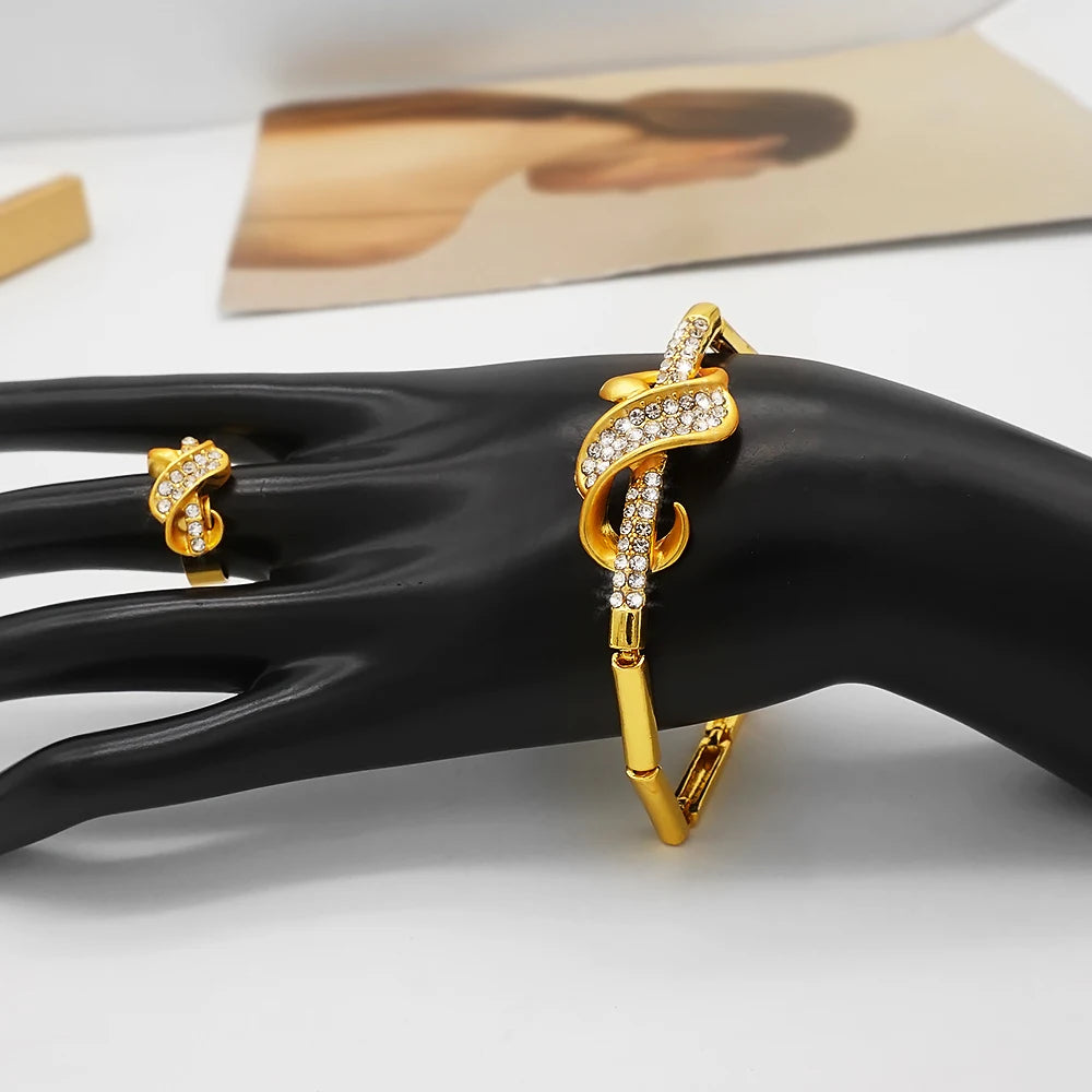 Dubai Gold Color Jewelry Sets African Indian wedding Bridal Wife gifts Necklace Bracelet Earrings ring Jewelery for Women 2022