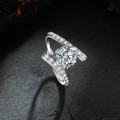 New 925 Sterling Silver Ring 1ct Moissanite Luxury for Women Wedding Jewelry Engagement Charm Party Fashion Top Quality Ring