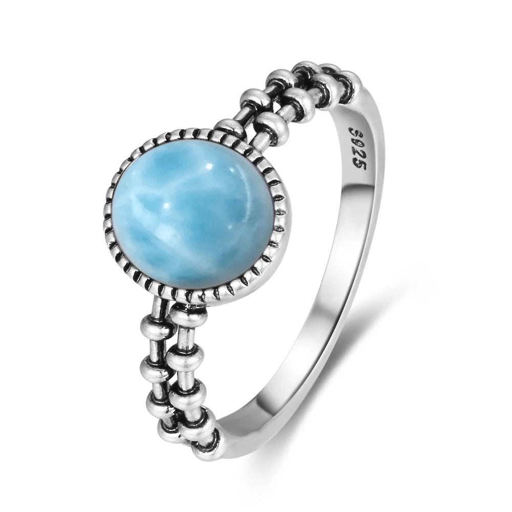 925 Sterling Silver Rings With Natural Black Onyx Stone Vintage Style Gear and Chain Shape Punk Rings Fine Jewelry for Woman Men