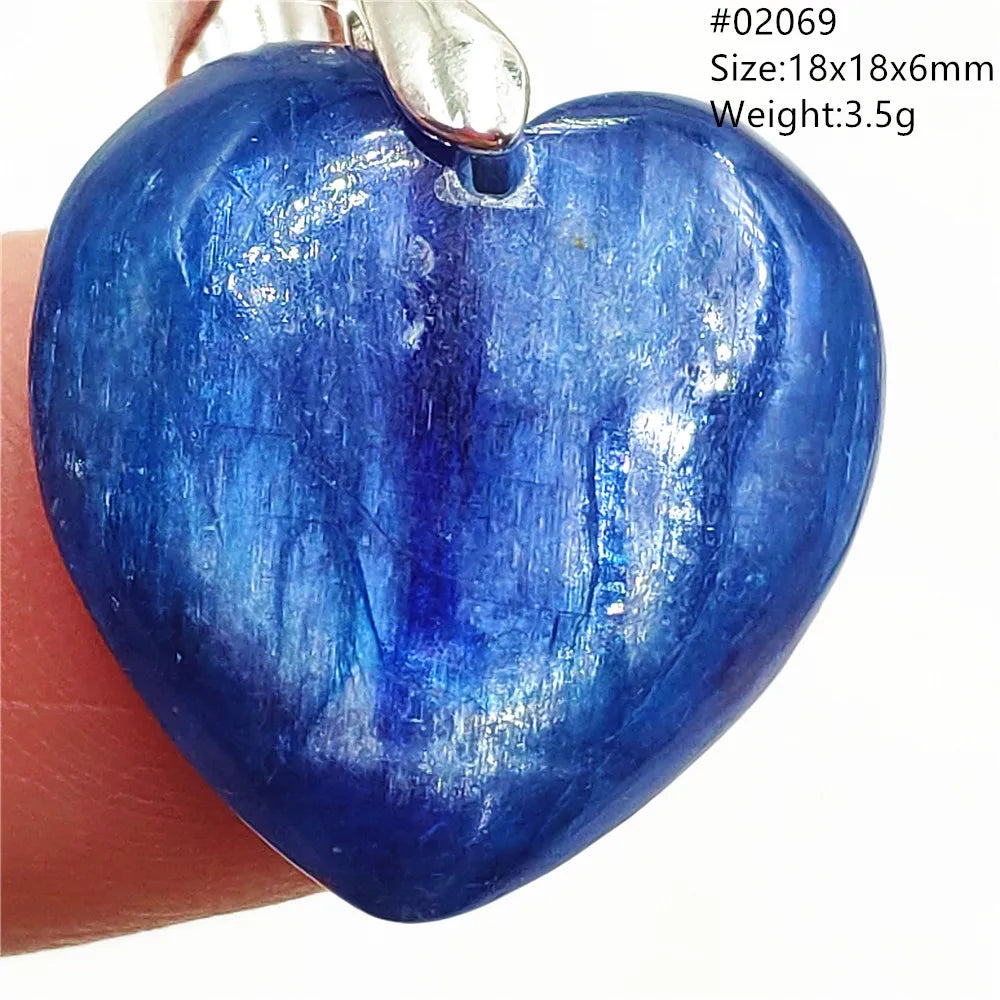 Natural Blue Kyanite Heart Love Pendant Jewelry Women Men Kyanite Necklace Cat Eye Beads Best Gift Fashion AAAAA