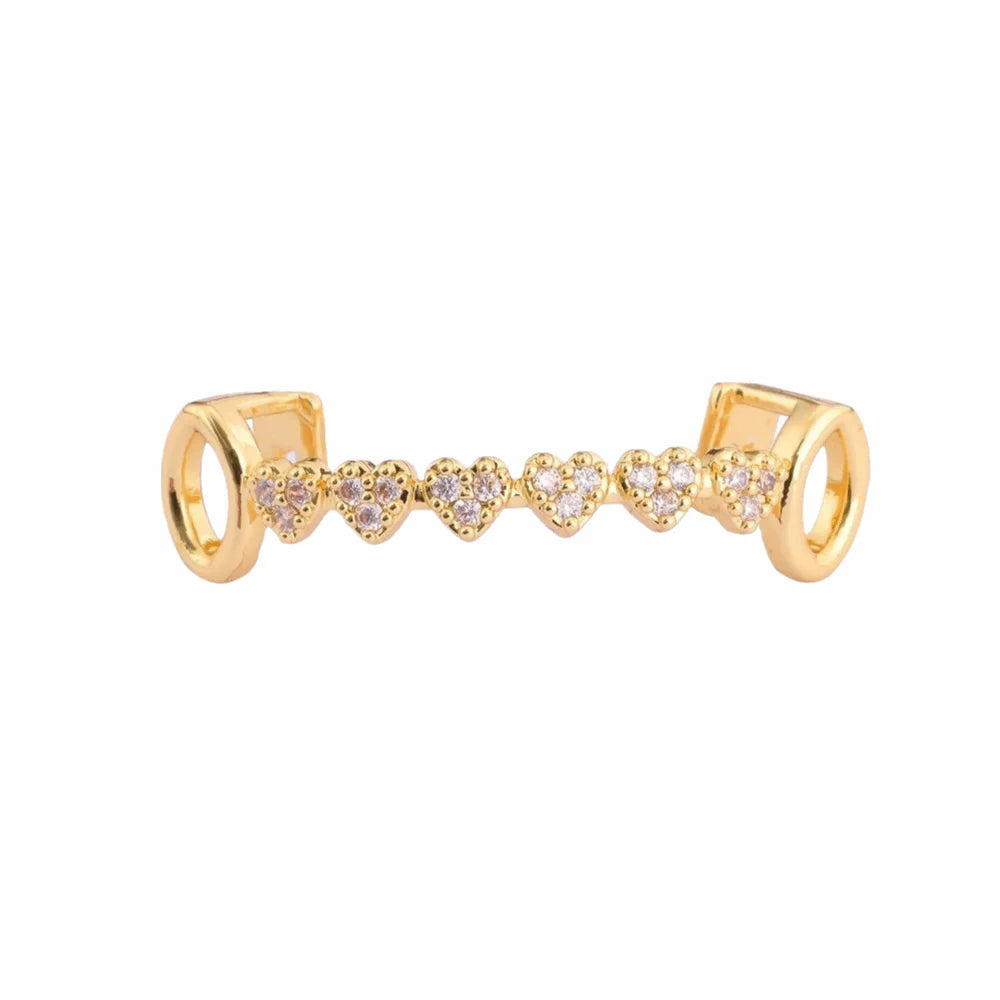 Trendy Hip Hop Dental Grills rhinestone Double Glossy Charm Teeth Grillz Simple Gold/Silver Tooth Caps for Women Men