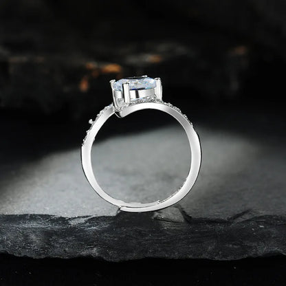 New 925 Sterling Silver Ring 1ct Moissanite Luxury for Women Wedding Jewelry Engagement Charm Party Fashion Top Quality Ring