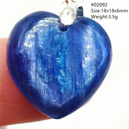 Natural Blue Kyanite Heart Love Pendant Jewelry Women Men Kyanite Necklace Cat Eye Beads Best Gift Fashion AAAAA