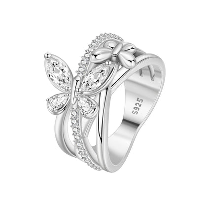 PANPOKI S925 Sterling Silver Panda Animal Closed Ring For Women Finger Ring Personality Jewelry Party Trendy Gifts