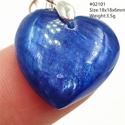 Natural Blue Kyanite Heart Love Pendant Jewelry Women Men Kyanite Necklace Cat Eye Beads Best Gift Fashion AAAAA