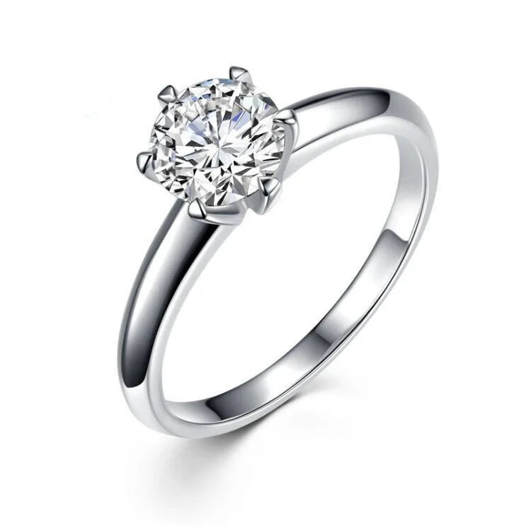 Charm 925 Sterling Silver Rings For woman Shining crystal adjustable size Fashion Gifts engagement wedding high quality Jewelry