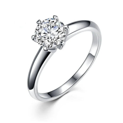 Charm 925 Sterling Silver Rings For woman Shining crystal adjustable size Fashion Gifts engagement wedding high quality Jewelry