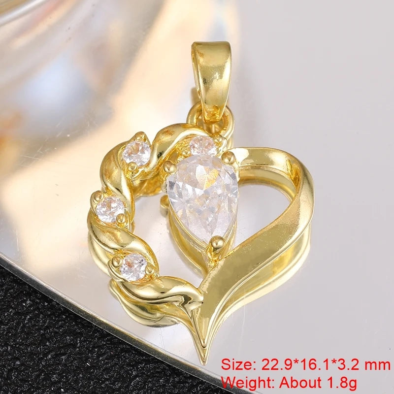 Juya 18K Real Gold Plated Star Of David Palm Tree Bird Flower Love Heart Evil Eye Charms For DIY Fashion Pendant Jewelry Making