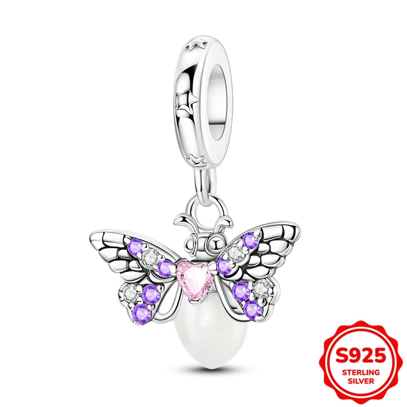 Glow-in-the-dark Fireflies Dangle Charm Bead Fits 3mm Bracelet Bangle Necklace For Women Pendant Luxury DIY Jewelry Making Gifts
