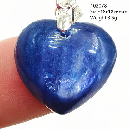 Natural Blue Kyanite Heart Love Pendant Jewelry Women Men Kyanite Necklace Cat Eye Beads Best Gift Fashion AAAAA