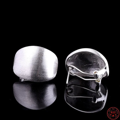 S925 Sterling Silver Stud Earrings for Women New Wire Drawing Surface Geometry Pure Argentum Ear Clip Jewelry Wholesale