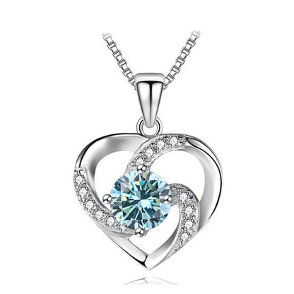 JoyceJelly 1CT Pass Tested Moissanite Heart Necklace for Women S925 Silver Gold Silver Color Diamond Pendant Birthday Party Gift