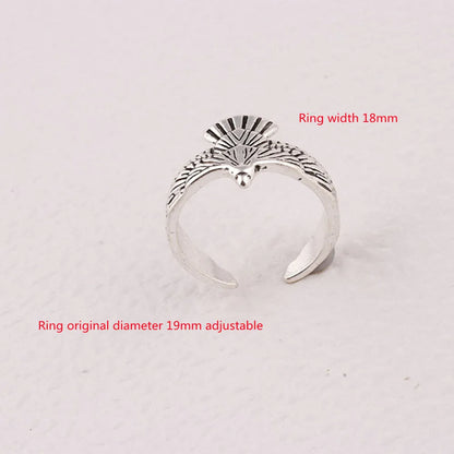 Buyee 925 Sterling Silver Male Ring Finger Elegant Gray Eagle Open Ring for Men Fashion Unique Punk Fine Jewelry Circle Gift