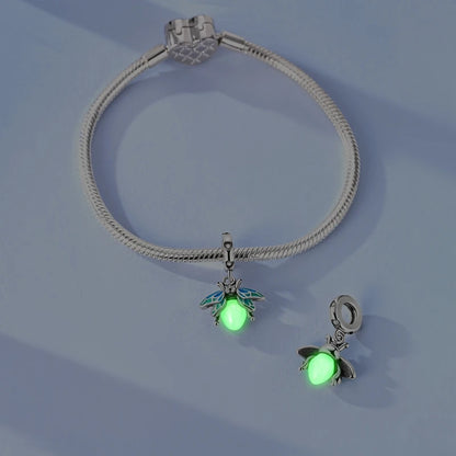 Glow-in-the-dark Fireflies Dangle Charm Bead Fits 3mm Bracelet Bangle Necklace For Women Pendant Luxury DIY Jewelry Making Gifts