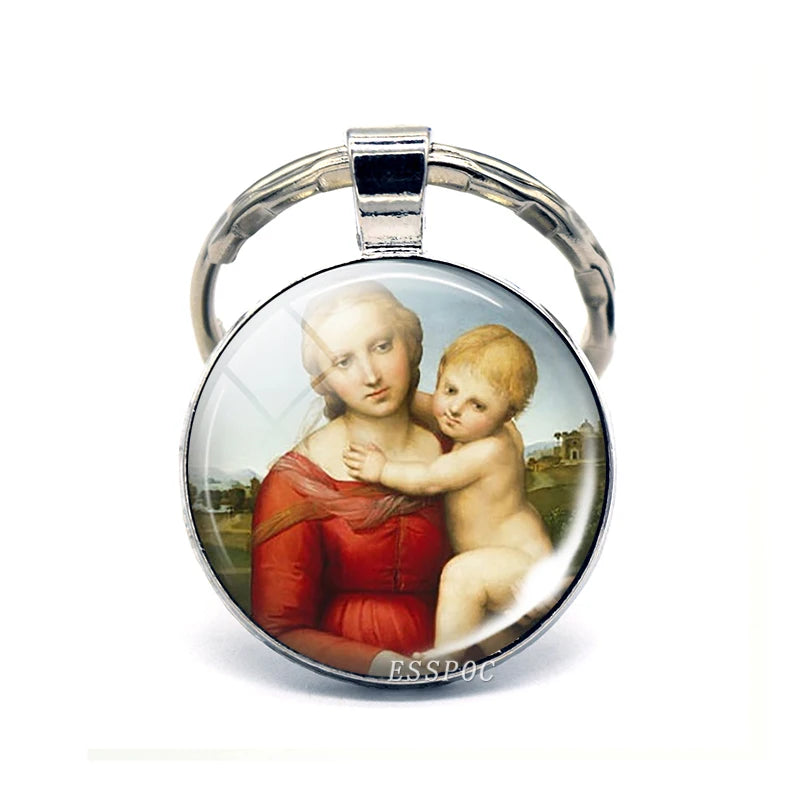 St Patrick Blessed Virgin Mary Keychain Saint Key Chain Silver Color Keychains Keyrings Catholic Jewelry St. Patrick's Day Gifts