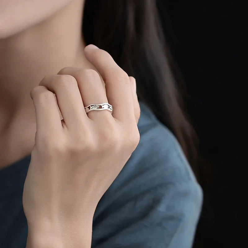 Buyee 925 Sterling Silver Ring Finger Cute Fish Simple Open Ring for Woman Man Fashion Animal Fine Jewelry Circle with Box