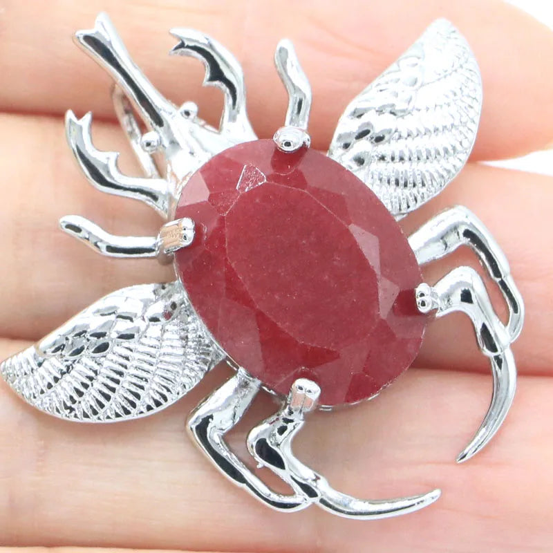 40x40mm Eye Catching Big beetle Zultanite Color Changing Alexandrite Topaz Mens Present Silver Pendant