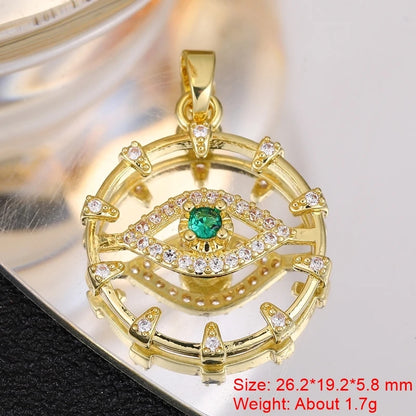 Juya 18K Real Gold Plated Star Of David Palm Tree Bird Flower Love Heart Evil Eye Charms For DIY Fashion Pendant Jewelry Making