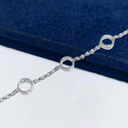 Fashion DIY Bracelet Empty Holder S925 Sterling Silver Setting 5mm Round Stone Design Simple Fine Jewelry Accessory for Woman