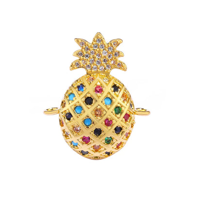 Juya Handmade 18K Gold Plated Cz Paved Decorative Copper Dragon Charms Connectors Accessories For DIY Talisman Jewelry Making