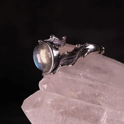 Hip Hop style 925 silver inlaid blue moonlight stone rings for women exquisite and fashion crystal ring wedding jewelry