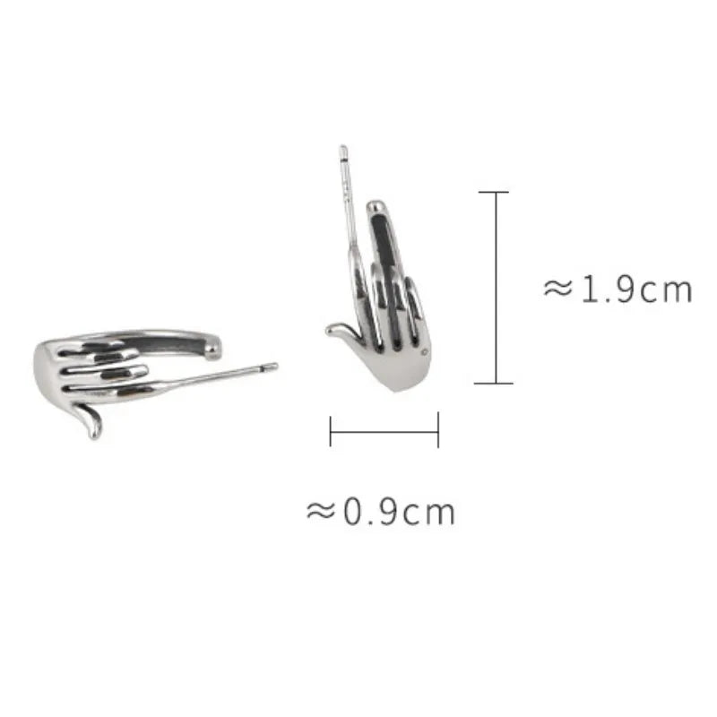 S925 Sterling Silver Studs Earring for Women New Fashion Creative Design Small Hand Pure Argentum Ear Studs Jewelry Wholesale